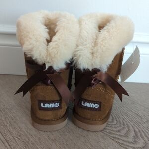 Lamo Brown Suede Boots with Tan Faux Fur